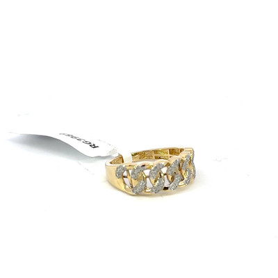 Men's Cuban Link Diamond Ring 0.33ct 10K Gold - RG3989-1 Men's Cuban Link Diamond Ring 0.33ct 10K Gold - RG3989-1