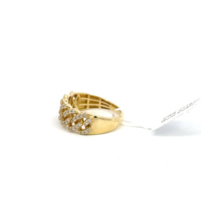 10K GOLD DIAMOND CUBAN RING 0.50CT - CRR21162.-2 10K GOLD DIAMOND CUBAN RING 0.50CT - CRR21162.-2
