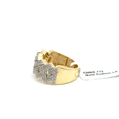 14K GOLD DIAMOND CUBAN RING JAGGED EDGE 1.34CT - CMRR712.-1 14K GOLD DIAMOND CUBAN RING JAGGED EDGE 1.34CT - CMRR712.-1