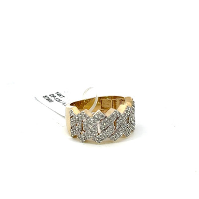 Men's Cuban Link Diamond Ring 1.34ct 14K Gold - CMRR712-1 Men's Cuban Link Diamond Ring 1.34ct 14K Gold - CMRR712-1