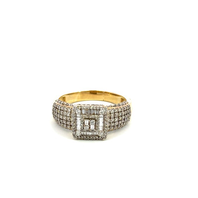 10K GOLD DIAMOND SQUARE MEN'S RING 1.8CT - MGR2071-1 10K GOLD DIAMOND SQUARE MEN'S RING 1.8CT - MGR2071-1