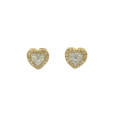 10k Gold 0.55CT Diamond Heart Earrings - GCLA Earrings Diamond Heart 011 10k Gold 0.55CT Diamond Heart Earrings - GCLA Earrings Diamond Heart 011