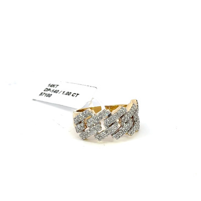 Men's Cuban Link Diamond Ring 1.00ct 14K Gold - CMRR4022A-1 Men's Cuban Link Diamond Ring 1.00ct 14K Gold - CMRR4022A-1