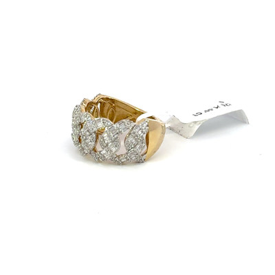 Men's Cuban Link Diamond Ring 1.50ct 10K Gold - CMRBR997-1 Men's Cuban Link Diamond Ring 1.50ct 10K Gold - CMRBR997-1