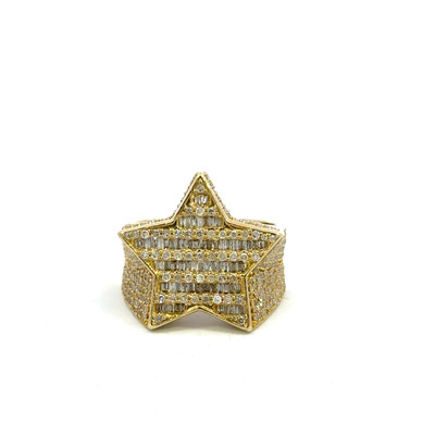 10K GOLD DIAMOND STAR RING 2CT BAGUETTE - MGR2098-1 10K GOLD DIAMOND STAR RING 2CT BAGUETTE - MGR2098-1