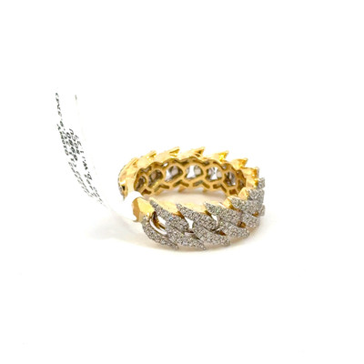 10K GOLD DIAMOND CUBAN RING JAGGED EDGE 1.27CT - 22SJ12392.-3 10K GOLD DIAMOND CUBAN RING JAGGED EDGE 1.27CT - 22SJ12392.-3
