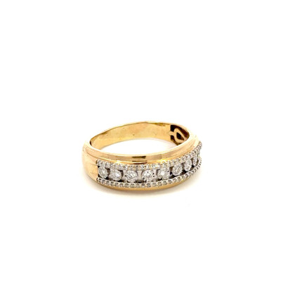 14K GOLD DIAMOND BAND MEN'S RING 0.50CT - MGR2072-4 14K GOLD DIAMOND BAND MEN'S RING 0.50CT - MGR2072-4