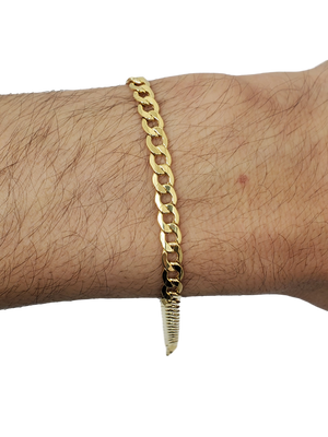 5mm Curb Bracelet 10k Yellow Gold MMB-006-2 5mm Curb Bracelet 10k Yellow Gold MMB-006-2
