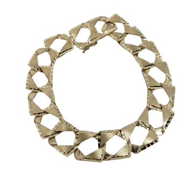 14mm Casting Diamond Cut Bracelet 10K Yellow Gold Bracelet for Men ALM-002 14mm Casting Diamond Cut Bracelet 10K Yellow Gold Bracelet for Men ALM-002