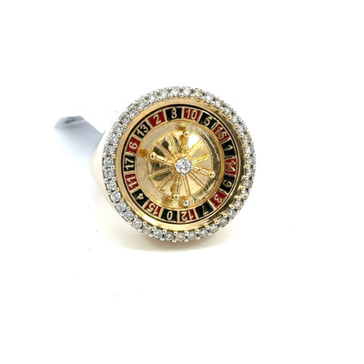 10K GOLD DIAMOND CASIONO ROULETTE RING 1CT - R 3799-5 10K GOLD DIAMOND CASIONO ROULETTE RING 1CT - R 3799-5