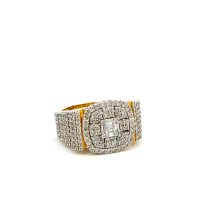 10K GOLD DIAMOND MEN'S RING BAGUETTE & ROUND 2.3CT - MGR2102-4 10K GOLD DIAMOND MEN'S RING BAGUETTE & ROUND 2.3CT - MGR2102-4