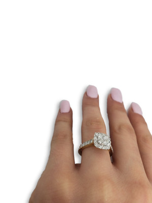 Bague fiançailles Lucky 1.00ct de diamants en or jaune 14K - SKR18960-100-4 Bague fiançailles Lucky 1.00ct de diamants en or jaune 14K - SKR18960-100-4