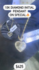 N Letter Heart Shape Diamond Pendent 0.26ct 10k Gold - PD00143-N