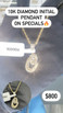 C Letter Diamond Pendent 0.50ct 10k Gold - PD0456