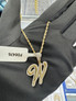 W Letter Diamond Pendent 0.60ct 10k Gold - PD0476