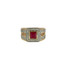 Men's Ruby Diamond Square Ring Yellow Gold - GCLA Mens Rings 0030
