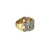Men's Diamond Link Ring Yellow Gold w/ Baguette and Round Diamonds - GCLA Mens Rings 0032