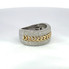 Men's Chain Link Diamond Ring with 14k Yellow and White Gold - GCLA Mens Ring 0010