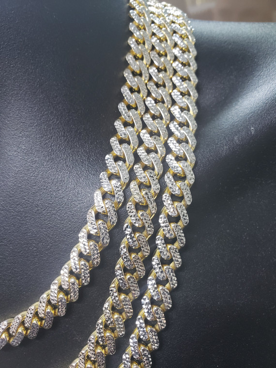 9MM 10k Diamond Cut Monaco Chain 10k Gold