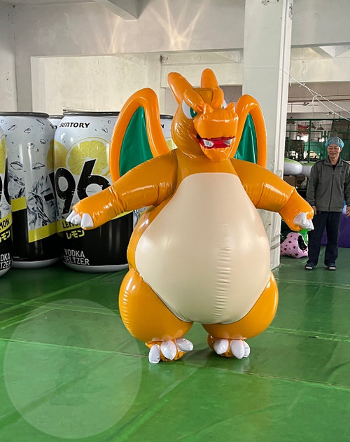 IN STOCK- Squeak's Private Collection- Double-layered inflatable PVC Orange Dragon Suit