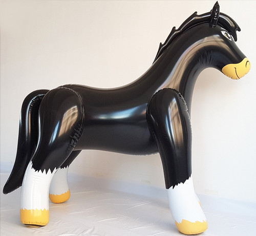 In-Stock Materials, Ready to Make - Inflatable Shiny Black PVC Horse Suit