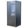 Semi-Framed 1000mm Gunmetal Shower Door Kit Only - Square
