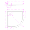 Core 900mm Chrome Shower with Corner Waste - Curved