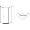 SS 900mm Gunmetal Shower Door Kit Only - Diamond