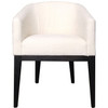 Zen Monaco Dining Chair White Sand - Black Oak Legs