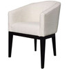 Zen Monaco Dining Chair White Sand - Black Oak Legs