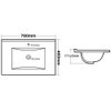 Weir Wall Vanity with Matte Black Classic Top 750mm - Moonlight White