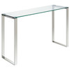 Taormina Glass Console Table - Chrome