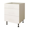 Kitchen Base Cabinet 3 Drawer 450mm Flat Pack - Matte White