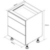 Kitchen Base Cabinet 3 Drawer 600mm Flat Pack - Matte White
