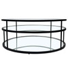 Antibes Round Glass Coffee Table - Matte Black