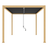 Louvre Roof Pergola 3m x 4m Aluminium Freestanding - Timber Grain & Dark Grey
