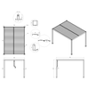 Louvre Roof Pergola 3m x 4m Aluminium Freestanding - Timber Grain & White