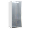 Framed 900mm Bi-Fold Chrome Shower with Centre Waste - 3 Sided