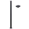 Aluminium Flange Post for Fence Panel 1.3m with Cover - Black