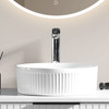 Fluted Round Vessel Basin Gloss White - 360mm