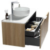 Dune Wall Vanity with Carlina Countertop and Vessel Basin 800mm - Oak