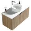 Dune Wall Vanity with Carlina Countertop and Vessel Basin 800mm - Oak