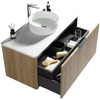 Dune Wall Vanity with Carlina Countertop and Vessel Basin 1000mm - Oak