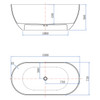 Lecce Freestanding Stone Bathtub 1500mm - Matte White