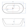 Komo Freestanding Bathtub 1700mm - Gloss White