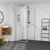 Semi-Framed 900mm Chrome Shower with Corner Waste - Square