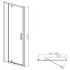 Framed 780 - 880mm Adjustable Brushed Gunmetal Shower Door Kit Only - 3 Sided