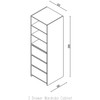 Wardrobe Floorstanding Tower with Shelves and Drawers - Matte White - W 630mm x H 2000mm