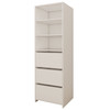 Wardrobe Floorstanding Tower with Shelves and Drawers - Matte White - W 630mm x H 2000mm