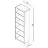 Wardrobe Floorstanding Tower with Shelves - Dark Woodgrain - W 630mm x H 2000mm
